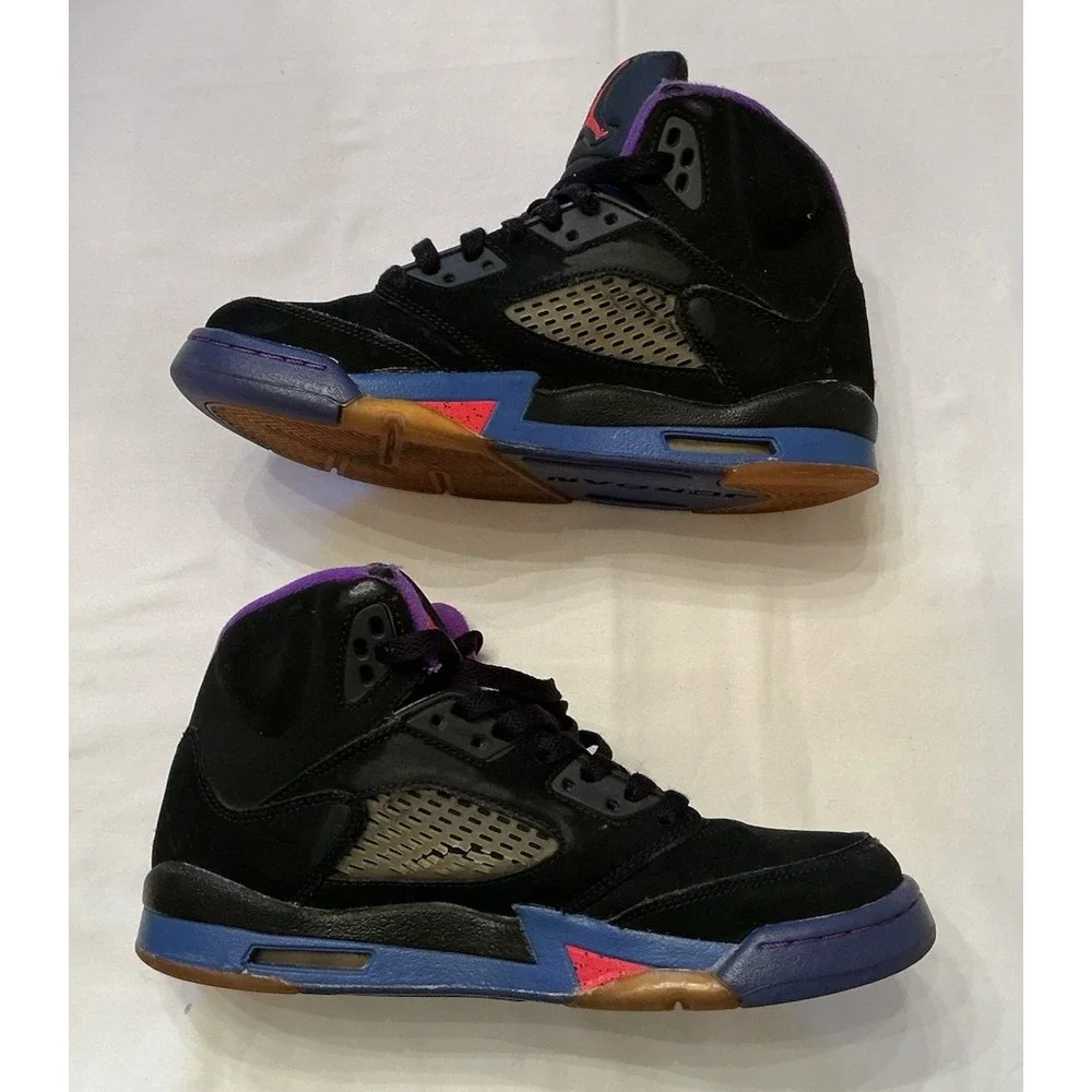 Air Jordan 5 Retro GS Raptors Black Fierce Purple 440892-017 Sz 6.5Y Women's 8